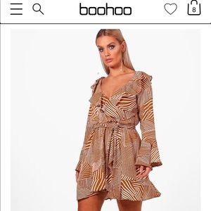 Plus Mix Stripe Bardot Woven Wrap Dress